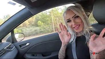 Slutty tattoo milf goddess outdoor beach sex