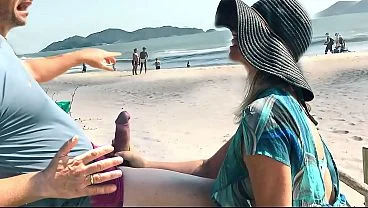 Stop sucking my dick, they’re looking at us! Blowjob and anal in front of everyone