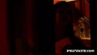 Peach Lollypop, Amber Slassh and their submissive puppy in a BDSM threesome